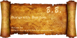 Burgreth Bartos névjegykártya